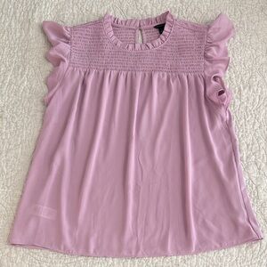 Ann Taylor Mauve Smocked Blouse, EUC, Sz M